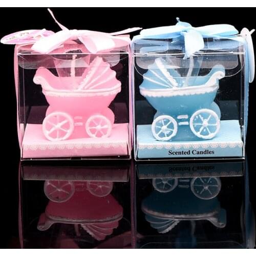 Childrens birthday party cake decoration supplies baby first year old creative shape baby carriage candle