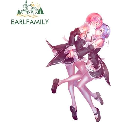 EARLFAMILY 13cm x 7.9cm for Ram and Rem Motorcycle Car Stickers Bumper Window Sticker Fashion Occlusion Scratch Vehicle Decal