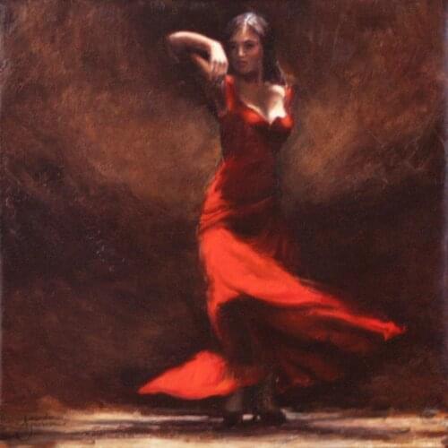 Portrait painting Dancers Passion of Flamenco Spanish art canvas oil paintings hand-painted