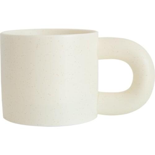 New Design Ceramic Large Ear Mug Handmade Splashed Ink Mugs Fat Handle Coffee Cups Beautiful European Office Drinking Coffee Set