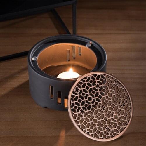 1PC Ceramic Candle Stand Tea Heater Tea Stove Milk Warmer Candle Holder with Mat without Candle for Home Cafe