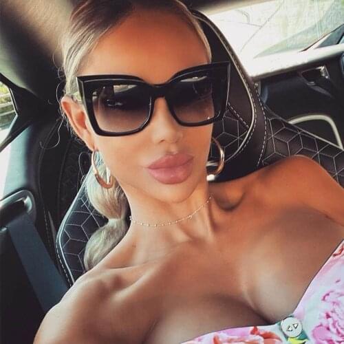 Classy Women Square Shine Sunglasses Sexy Retro Business Woman Sun glasses Overszied Driving Sun Shade zonnebril dames UV400 Men