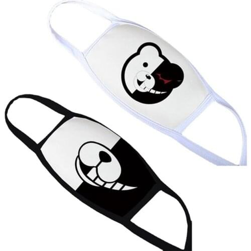 Anime Danganronpa Monokuma Mask Cosplay Black White Bear Dust Proof Masks Cosplay Halloween Costume Props Face Accessorie