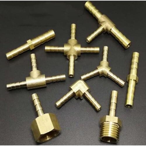 Copper inner and outer wire pagoda joint I-shaped herringbone T-shaped tee two-way right angle cross four-way 3 4 5mm