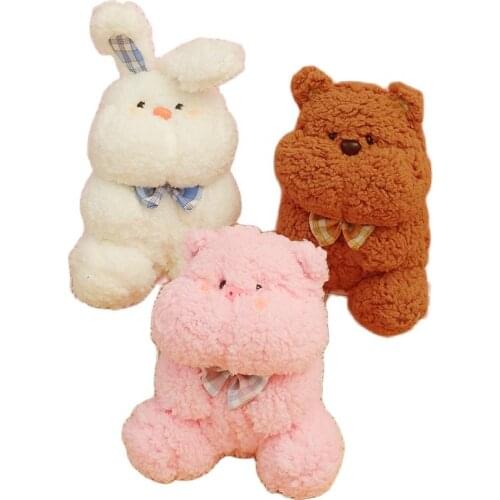 20-25cm Mini Rabbit Plush ToyS Pig Stuffed With Cotton Dolls Filled With Frogs Soothing Gifts to Kids Animals Bear and Tiger