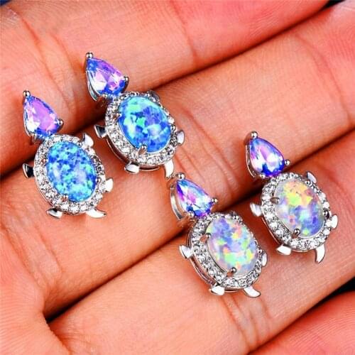 Fashion Women Tortoise Faux Opal Rhinestone Ear Stud Earrings Party Jewelry Ear Stud Earrings Party Jewelry Ear Stud Earrings Pa