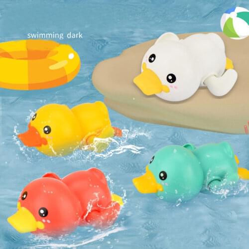 New Cartoon Duck/Swan Swimming Bath Toys for Babies Infant Clockwork Water Play Toys Baby Shower Bathroom Interactive Toys Gifts