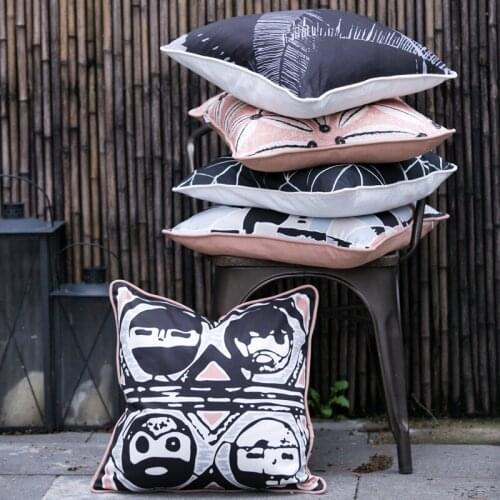 Original Design Cotton Cushion Cover Geometric Patterns Printed Pillow Cover Case Sofa Chair Home Decor Without Stuffing