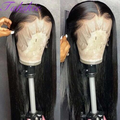 13x6 Straight Lace Front Wig 4x4 Closure Wig Transparent Lace Wigs Remy Brazilian 30 Inch Wigs For Women Human Hair Tahikie