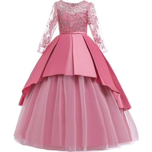 White Long Wedding Bridesmaid Evening Infant Summer Dress Tutu Princess Children Birthday Party Prom Kids Vestidos Girls Clothes