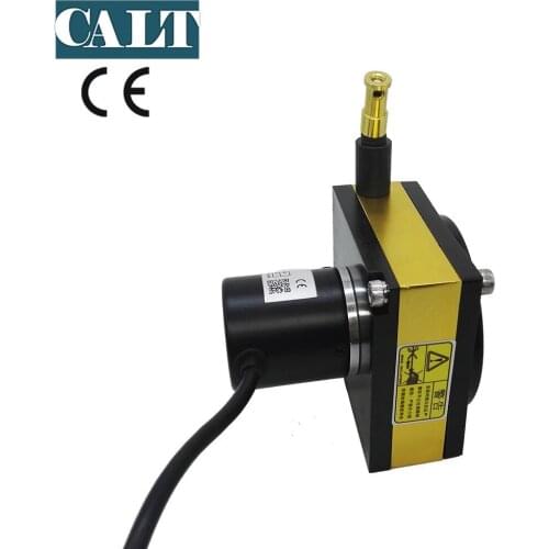 Spring return draw wire potentiometer sensor 4-20mA out length measuring 2000 mm range linear stroke transmitter