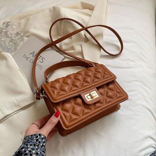 Fashion Rhombus Small Handbags For Women 2021 Summer New Retro Trendy Shoulder Bag Designer Solid Color Simple Crossbody Bag