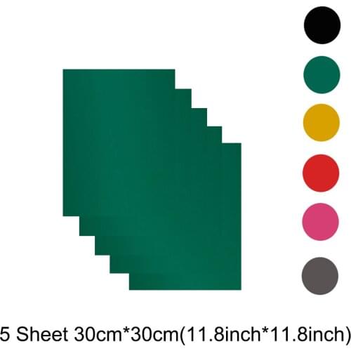 SUNICE 5 Sheet 30cm*30cm PU Heat Transfer Vinyl Iron on Undershirt DIY Couples T-shirt Festival Decoration Cloth Multi-color