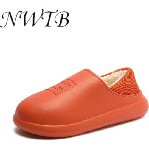 Waterproof Non-Slip Home Slippers Winter Warm Women Indoor Cotton Men Ladies Thick Bottom Soft Slipper Memory Foam Couples Shoe