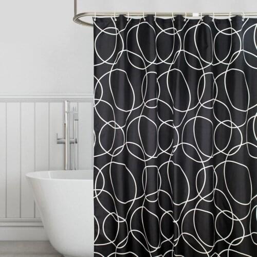 Bathroom Shower Curtain Thick Waterproof Polyester Mildew Proof Bath Tub Curtain with 12 pcs Hooks