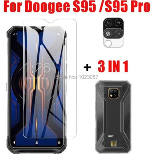 3-in-1 Case + Camera Tempered Glass On Doogee S95 Pro ScreenProtector Glass for Doogee S95 3D Glass