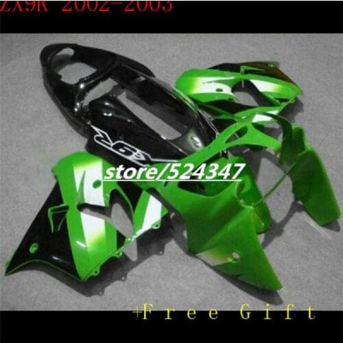Green Black ZX 9R 02-03 ZX9R Fairing For Kawasaki ZX9R 2002 2003 ZX9R 02 03 Fairing Kits Compression Fairing