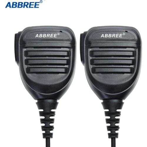 2PCS Abbree AR-770 PTT Remote Waterproof Speaker Mic Microphone for Radio TYT Baofeng UV-5R F11 UV-82 Walkie Talkie AR-F8