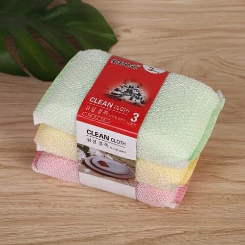 BEI 3 pcs wholesale cleaning brush sponge double-sided clean chopsticks kitchen dishwashing decontamination sponge Home gifts