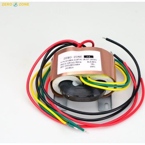 30VA HIFI Copper R-core Transformer Output 0-220V 0-14V for Tube Preamp