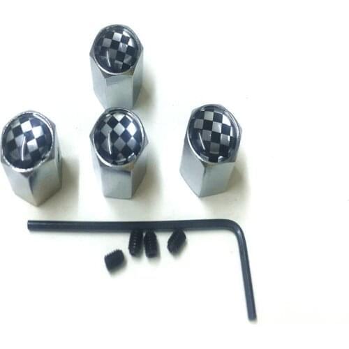 4Pcs/Lot Anti-theft Style F1 Race Flag Logo Car Badge Wheel Tire Valve Cap Tyre Dust Caps For Cars