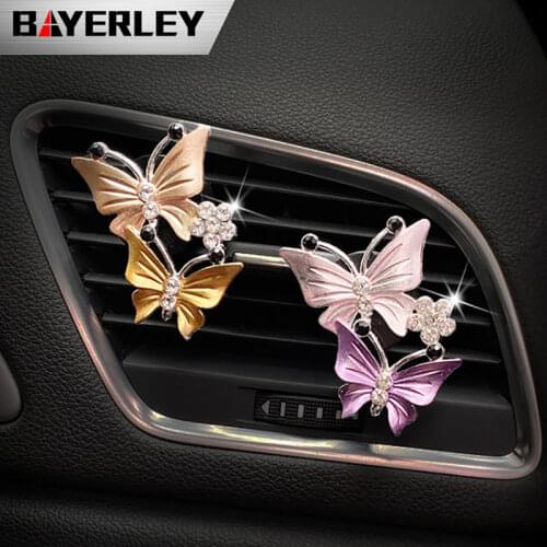 New Car Accessories Girls Butterfly Air Vent Clip Car Smell Flavoring For Auto Freshener In Car Decor Interior ornament