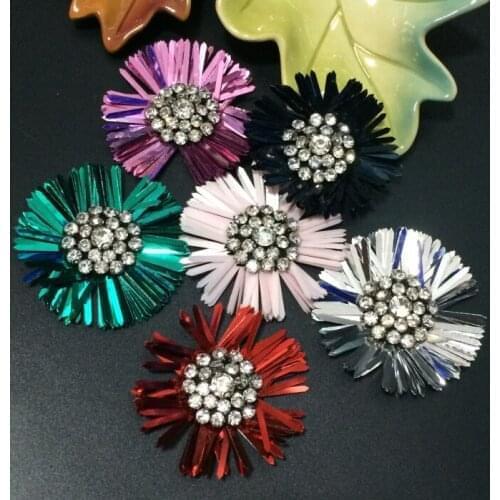 White/Silver/Gold beads Rhinestones shoes and hats bag socks flower appliques patches brooch