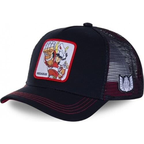 High Quality Saint Seiya Cartoon Anime Snapback Baseball Cap Men Women Hip Hop Dad Mesh Trucker Hat Dropshipping