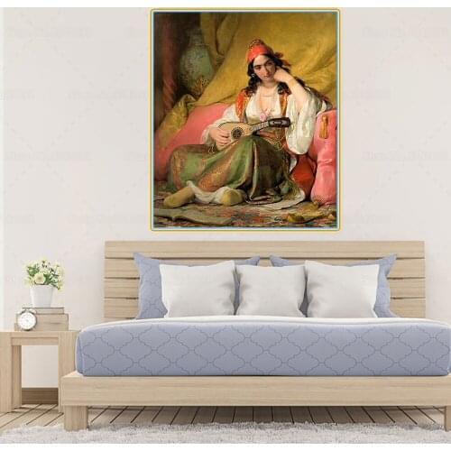 Citon Friedrich von Amerling《Regina in a Greek costume》Canvas Art Oil Painting Artwork Picture Modern Wall Decor Home Decoration