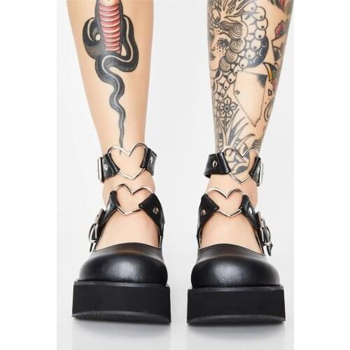 Dropshipping Student College Girl Lolita Shoes Cosplay Jk Uniform Women Flats Mary Jane Platform Goth DEMONIA Plus Size 9 10