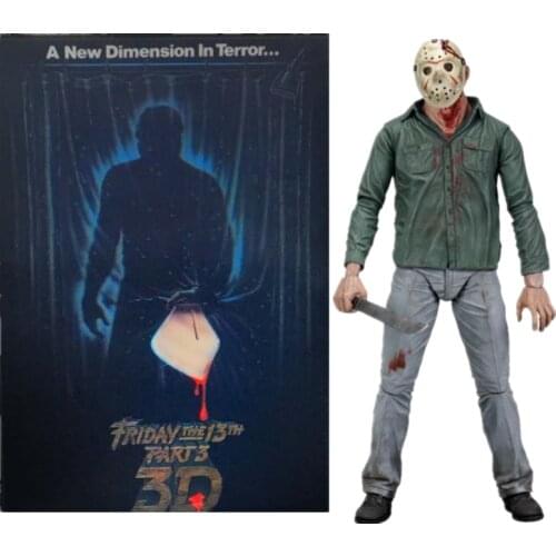 NECA Figure Jason 3D Friday Part 3 Jason PVC Action Figure Toy Doll 18cm