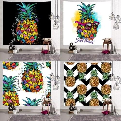 Ins pineapple hanging cloth bedroom bedside printing tapestry wall decoration cloth home hanging painting background cloth