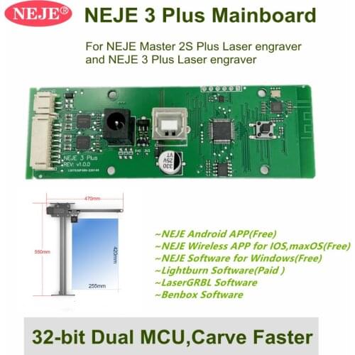 NEJE CNC Laser Engraving Machine Mainboard with 32-bit Dual MCU Carve faster for Master 2S Laser Engraver Mainboard Replacement