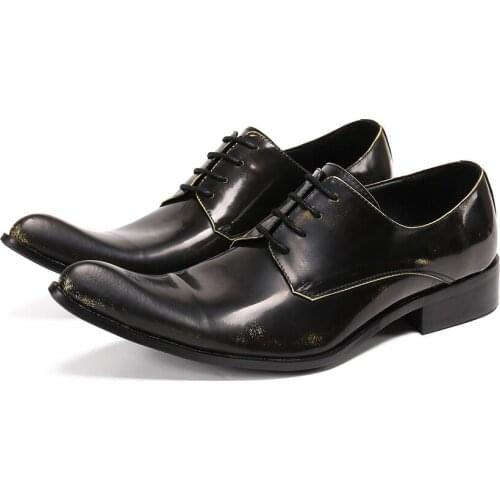 Oxford Mens Dress Shoes Formal Business Lace-up Full Grain Leather Minimalist Shoes for Men
