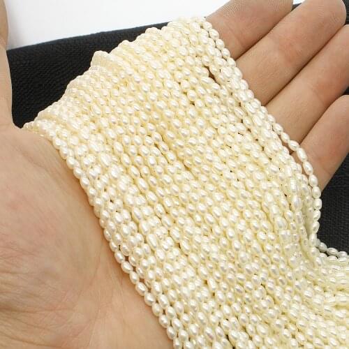 Real Natural Freshwater Pearl 3-3.8mm Baroque Beads For Jewelry Making Beads DIY Necklace Bracelet Earring Accessories 14.5 Inch