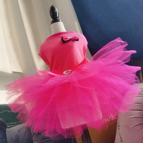 Pet Dog Cat Wedding Princess Gauze Skirt Bowknot Tulle Dress Summer Breathable Clothes For Teddy Bichon Chihuahua Cute Costume