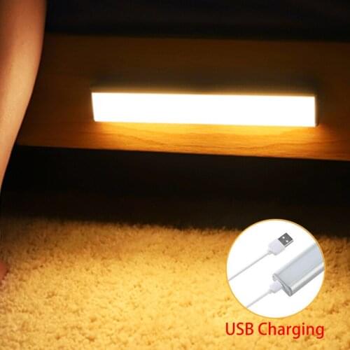 Rechargeable Night Light 10/20 LEDs Cabinet PIR Motion Sensor Light Bar For Closet Wardrobe Under Cabinet Energy-saving DC5V