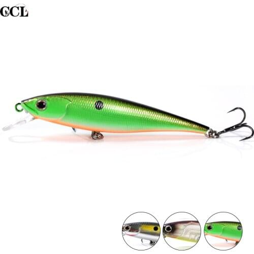 CCLTBA 95MM 10G Hard Body Floating Minnow Bait Fishing Tackle Wobbler Jerkbait Fishing Lures for Bass Pike Fishing Owner Hooks