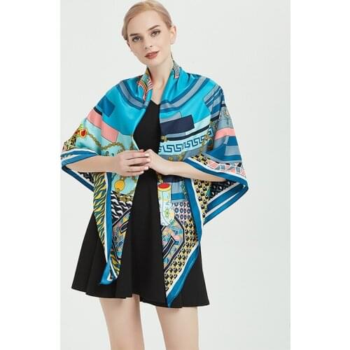 QLUKEOYY Silk Scarf Women Versatile Imitation Silk Twill Satin Scarves Sunscreen Shawl Muffler Neckerchief