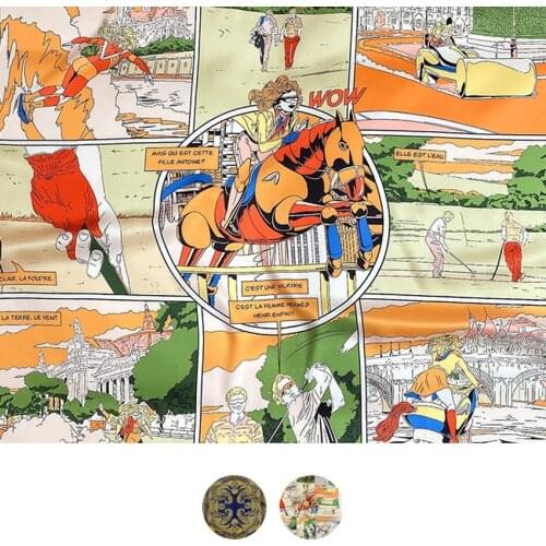 Silk Head Scarfs Women Silk Scarf Hand Rolled Edges 90 Silk Scarf Top Neck Foulard Femme Soie De Marque De Luxe satin bandana