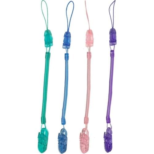 4 Colors Baby Infant Toddler Dummy Pacifier Spring Soother Nipple Clip Portable Solid Chain Holder Strap Kids Chew Toy