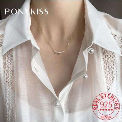 PONYKISS Trendy 925 Sterling Silver Crown Zircon14K Gold Chokers Necklace For Women Hiphop Fine Jewelry Gift Drop Shipping
