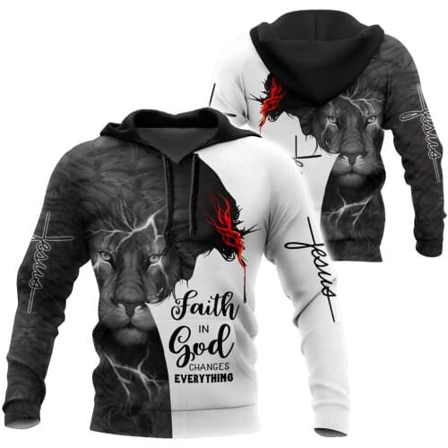 Premium Christian Jesus Mens Hoodie 3D All Over Printed Unisex Sweatshirt For Men/women Autumn Casual Pullover Zipper Streetwear