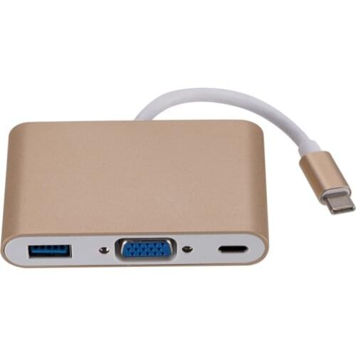 USB3.0 PD VGA 3 Adapter USB Type C Hub to HDMI 4K for MACBOOK Huawei MATE BOOK and Various Mobile Phone Hot