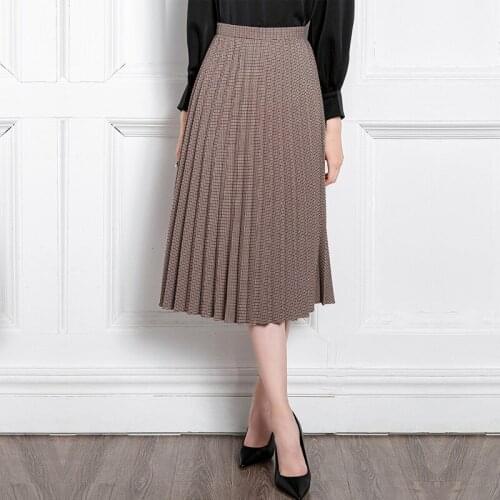 High End Quality Pleated Skirt Skirt Autumn And Winter New Fashion Celebrity Over The Knee A-Line Skirt Long Skirt