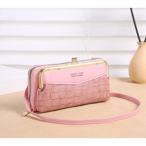 Female Embossed Crocodile Pattern Messenger Bag Large Capacity Diagonal Lady Bag Fashion Leather Zipper Horizontal Women Wallet