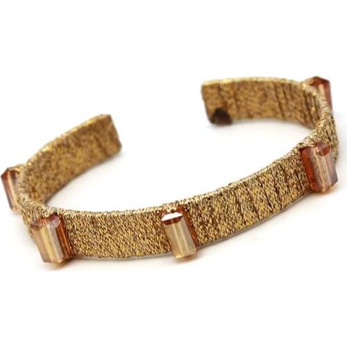 TOTABC Fashion Crystal Rhinestones Leather Bracelets Bangle For Women Punk Charms Bracelet Female Cuff Jewelry Gift