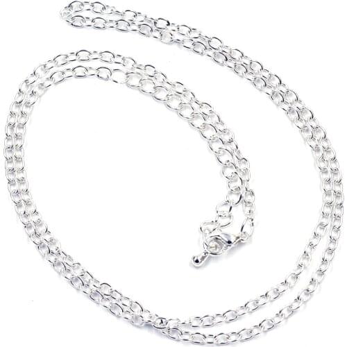 1Pc Necklace Cross O-Chains Lobster Clasps Water Drop Extension Chain For Women Pendants Jewelry DIY Findings 56cm