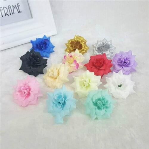 100pcs 4.5cm Artificial Rose flowers flannelette simulation flower wedding home decoration DIY Wreath Handicrafts fake plants