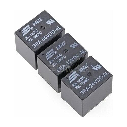 100PCS/lot Relay SRA-05VDC-AL SRA-12VDC-AL SRA-24VDC-AL T74 20A 4PIN